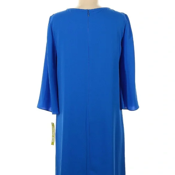 Gianni Bini Blue Sheath Dress with Bell Sleeves - Picture 2 of 3